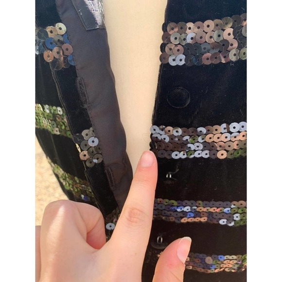 Laundry by Shelli Segal Black Sequin Striped Dress - Picture 8 of 11